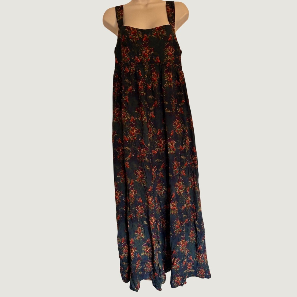 Natural Life Wide Leg Jumpsuit Womens Medium Black Floral NEW Smocked Strappy